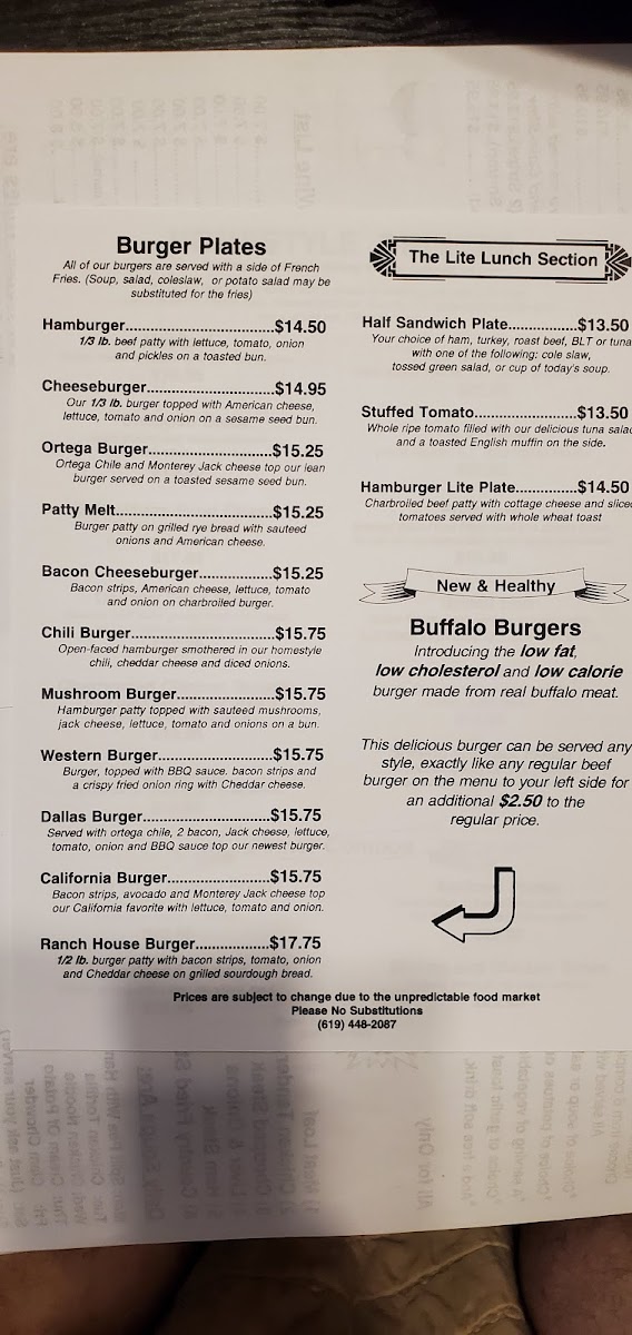 Menu Ranch House Restaurant-8