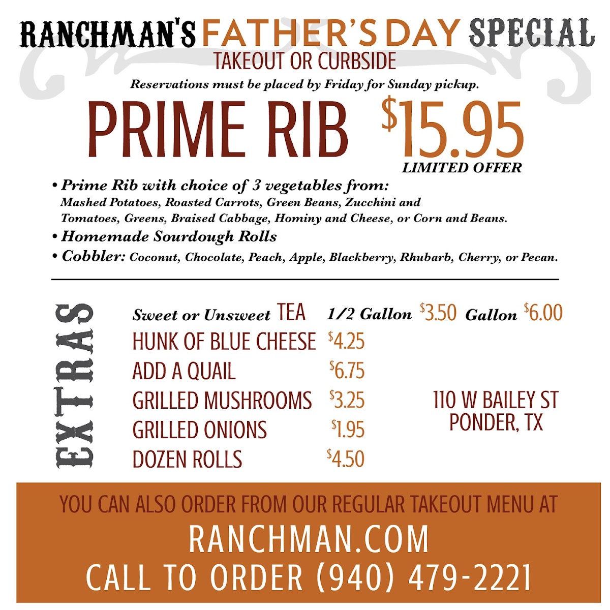 Menu Ranchman's By Marty B-2