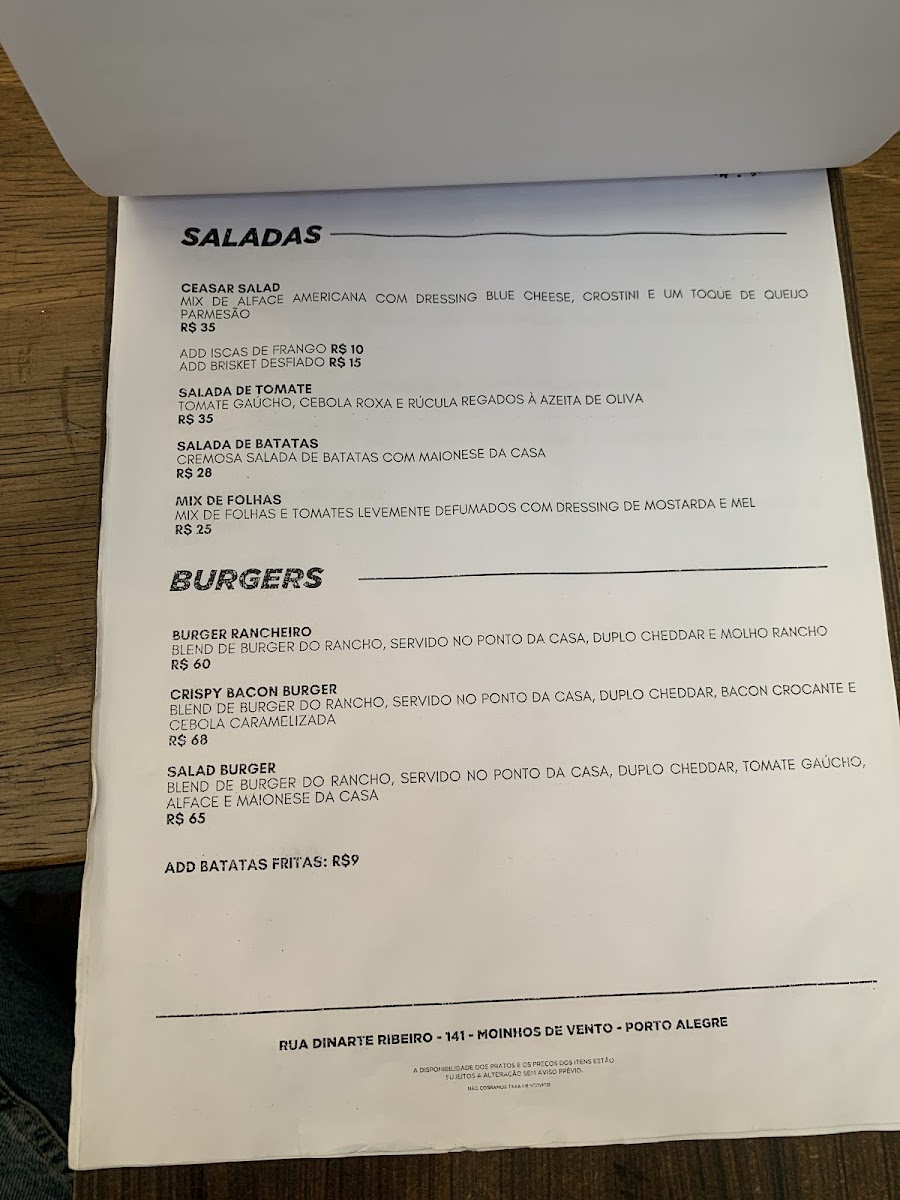 Menu Rancho 141-3