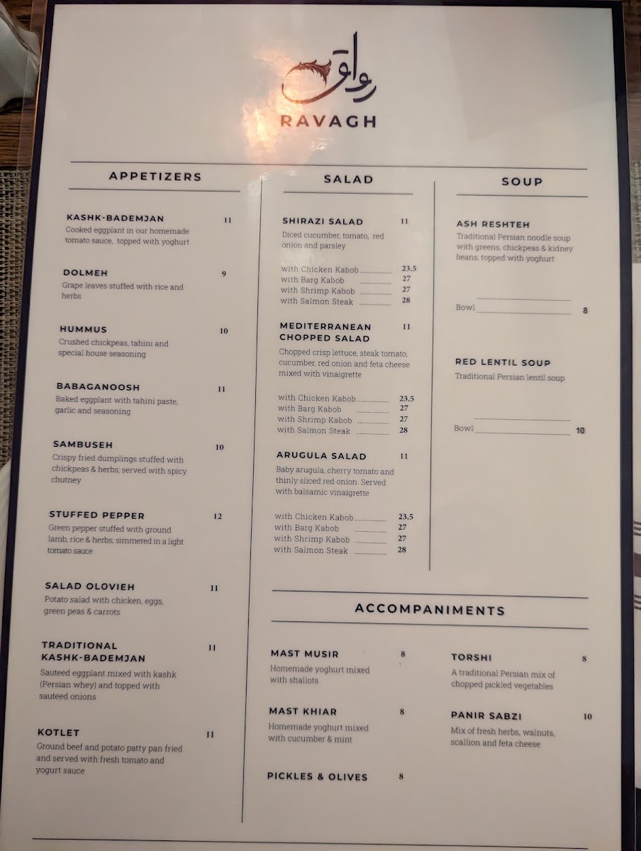 Menu Ravagh Persian Grill-9