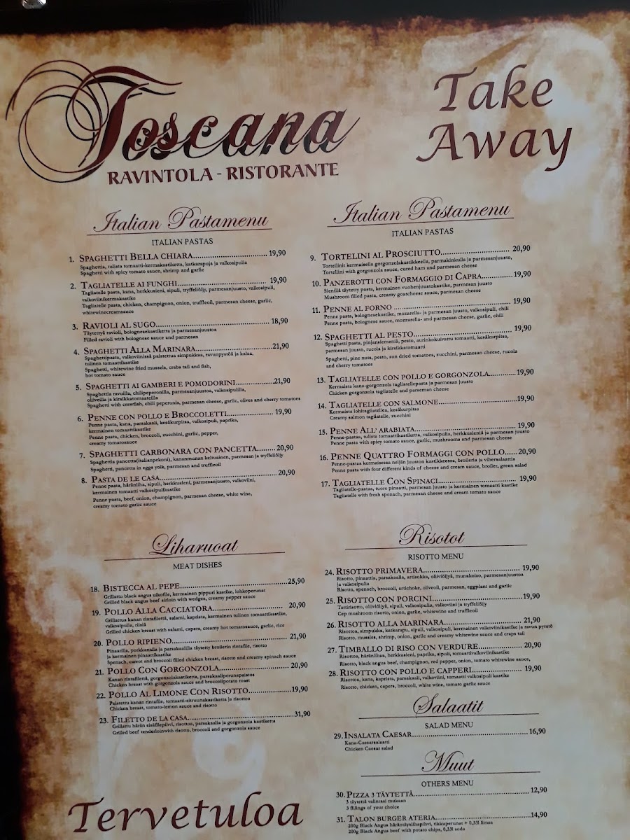 Menu Ravintola-Ristorante Toscana-1
