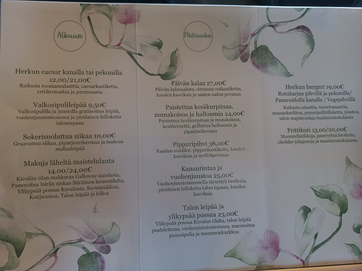 Menu Ravintola Sataman Herkku-1