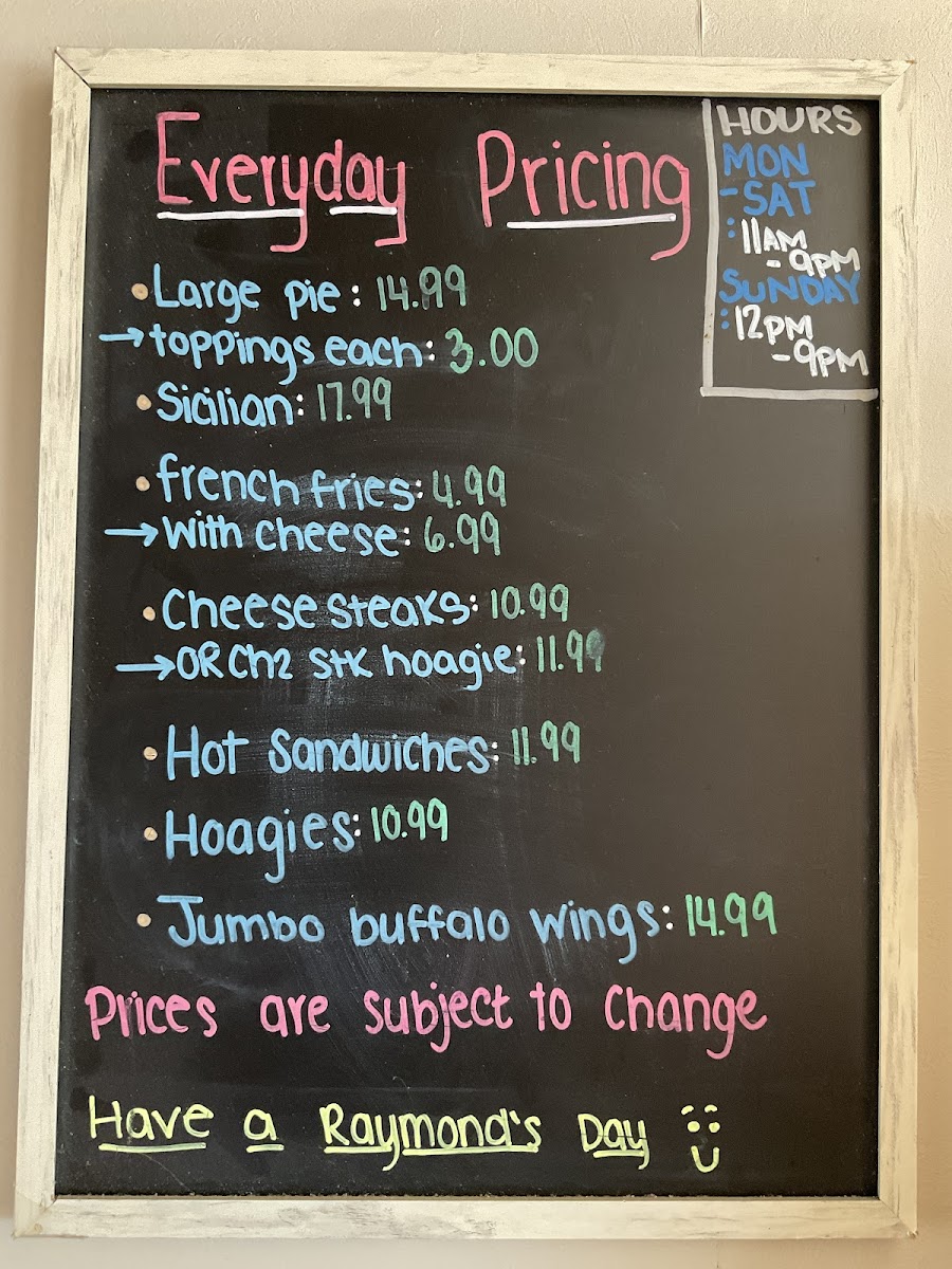 Menu Raymond's Pizza-6