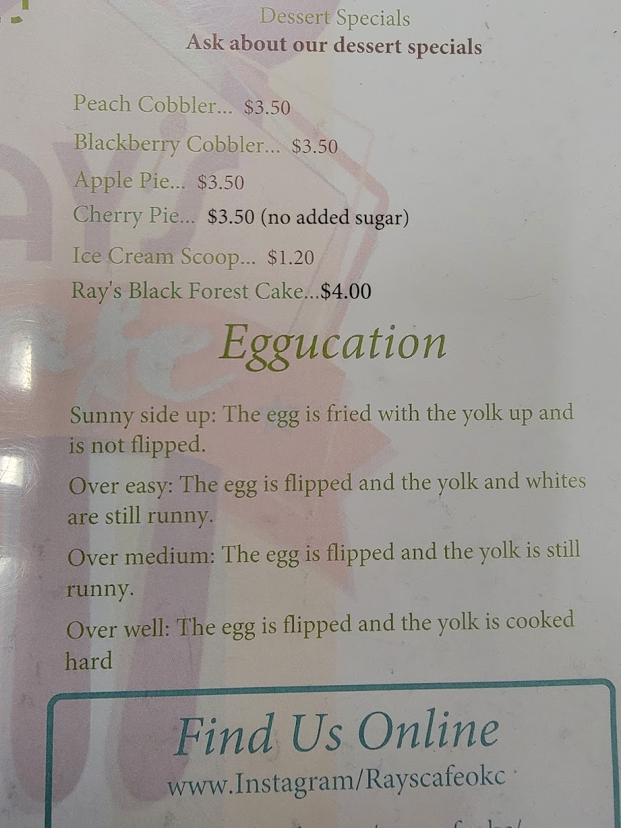 Menu Ray's Cafe-1