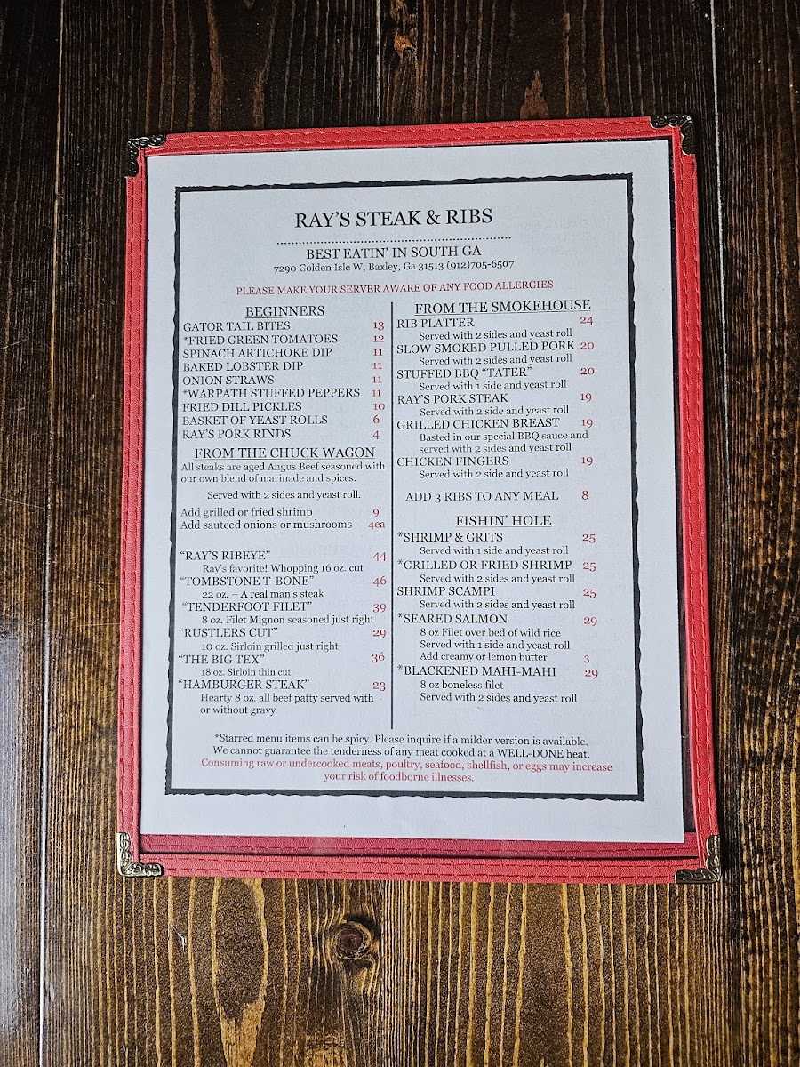 Menu Ray's Steaks & Ribs-2