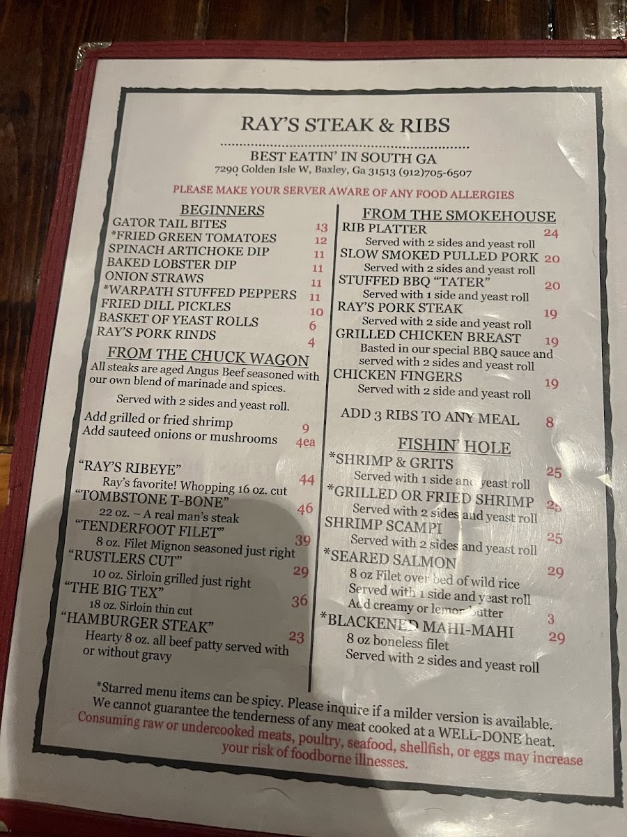 Menu Ray's Steaks & Ribs-3