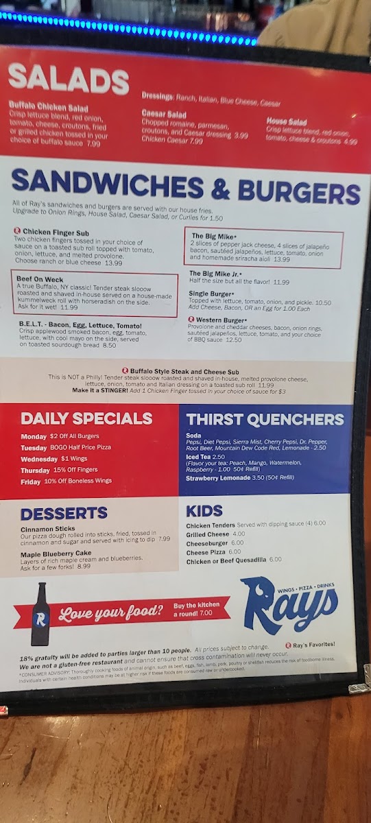 Menu Ray's Wings & Pizza/ray's Original Buffalo Wings-3