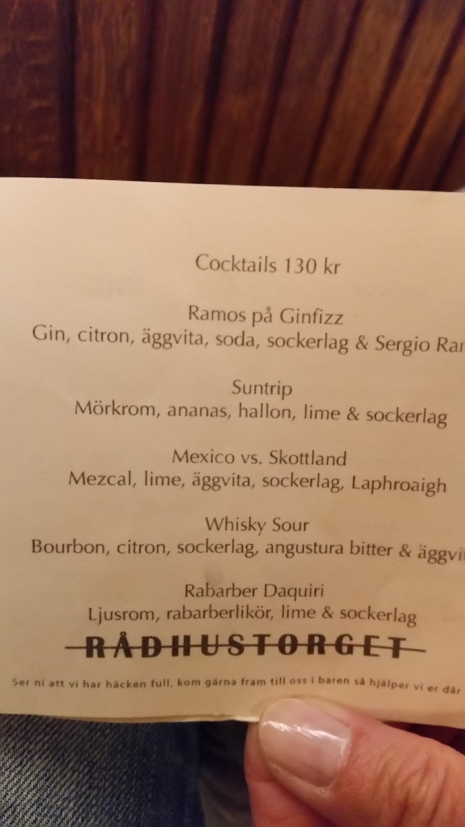 Menu Rådhustorget No:1A-1