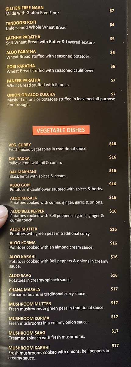 Menu Real Taste Of India Bend-2