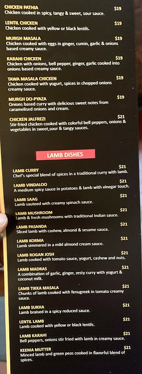 Menu Real Taste Of India Bend-3