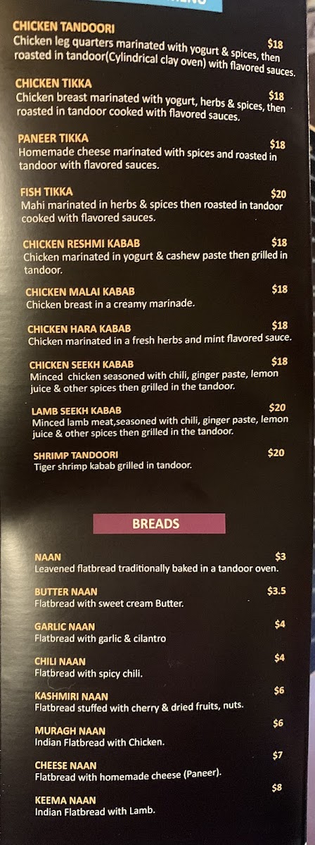 Menu Real Taste Of India Bend-5