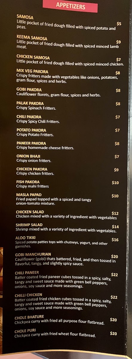Menu Real Taste Of India Bend-6