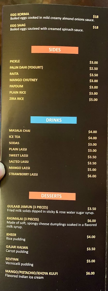 Menu Real Taste Of India Bend-7