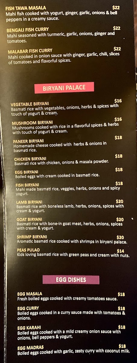 Menu Real Taste Of India Bend-8