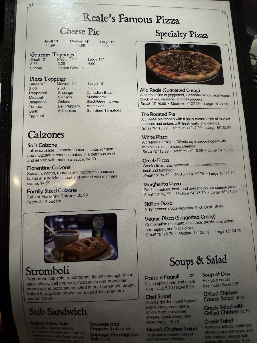 Menu Reale's Italian Cafe-10