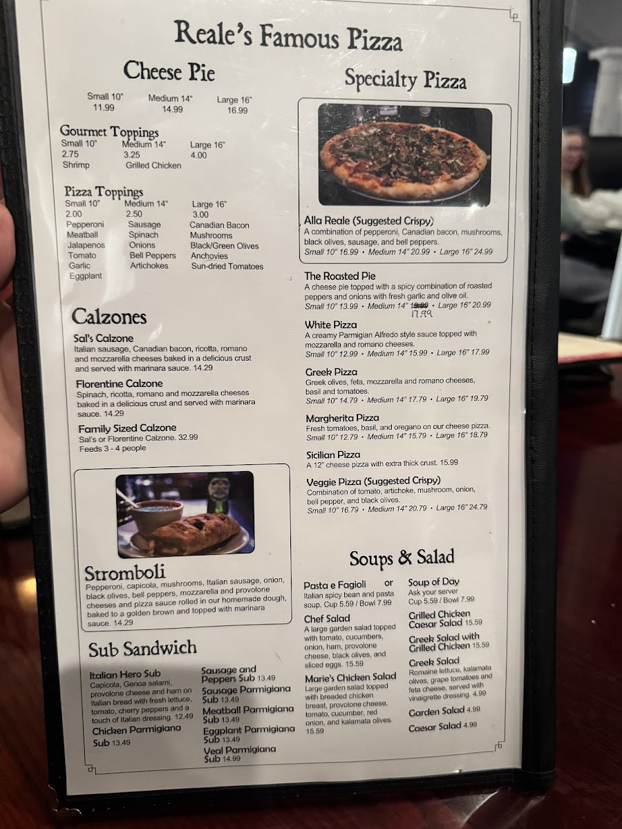 Menu Reale's Italian Cafe-8