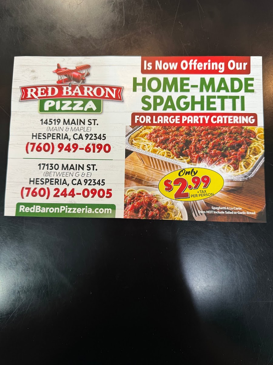 Menu Red Baron Pizza-2