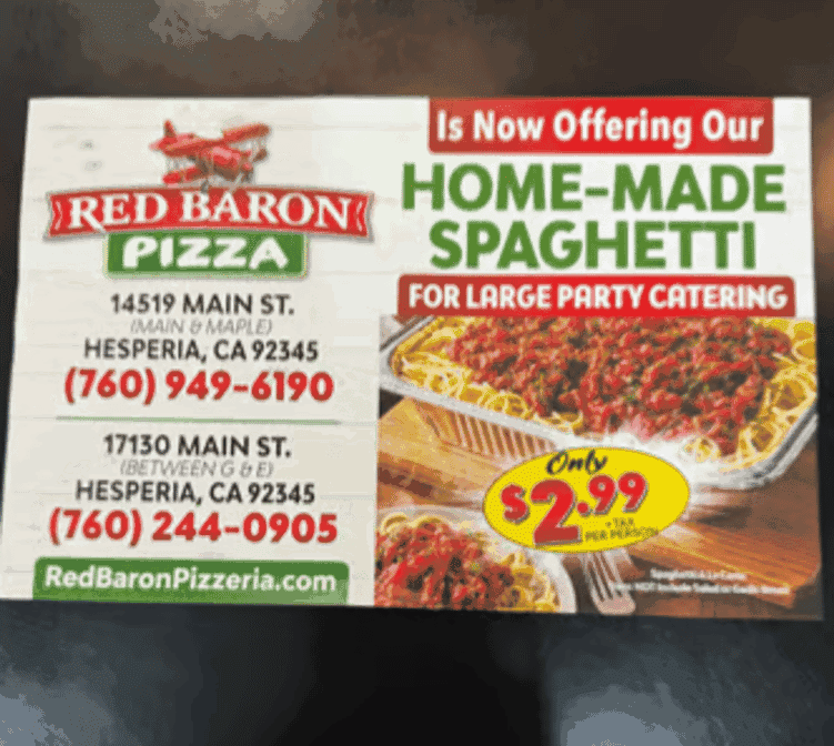 Menu Red Baron Pizza-3