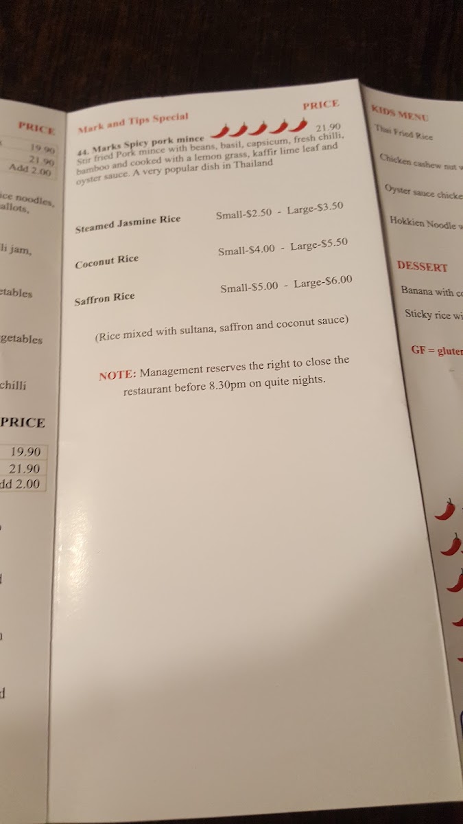 Menu Red Chilli Thai Bargara-10