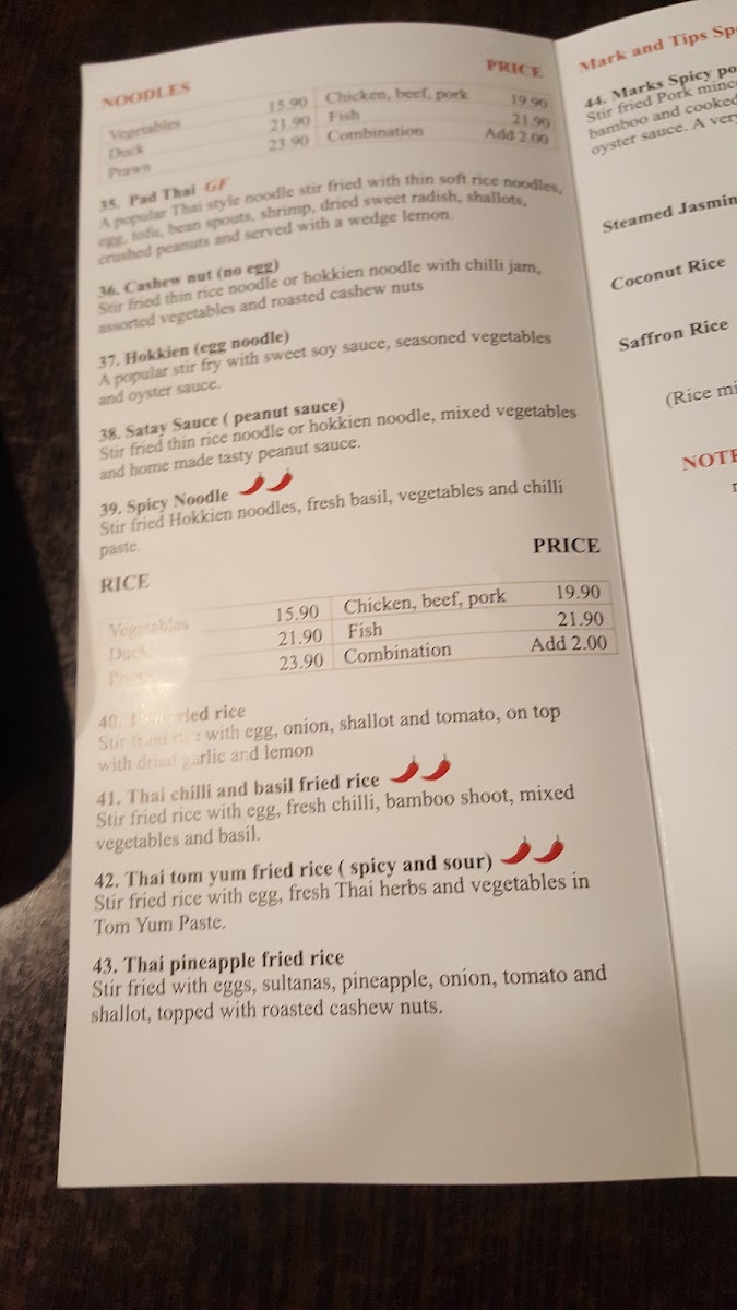 Menu Red Chilli Thai Bargara-7