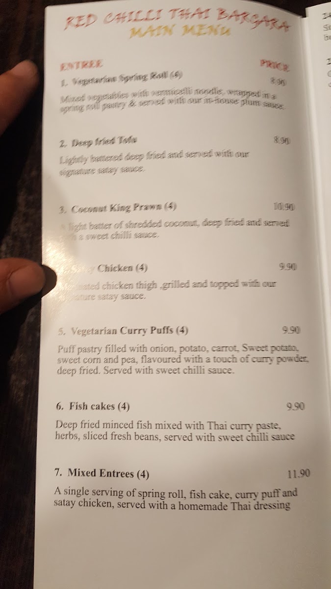 Menu Red Chilli Thai Bargara-8
