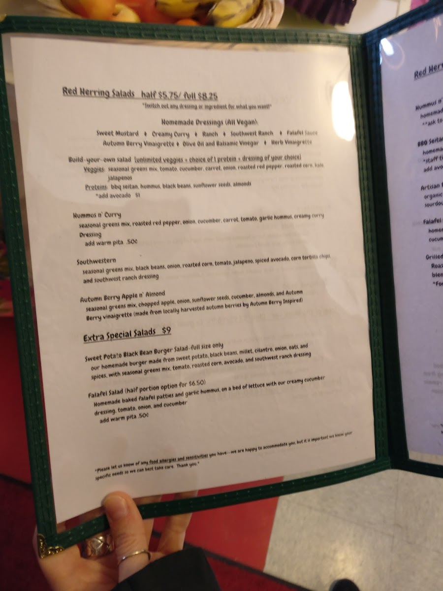 Menu Red Herring Vegetarian Restaurant-10
