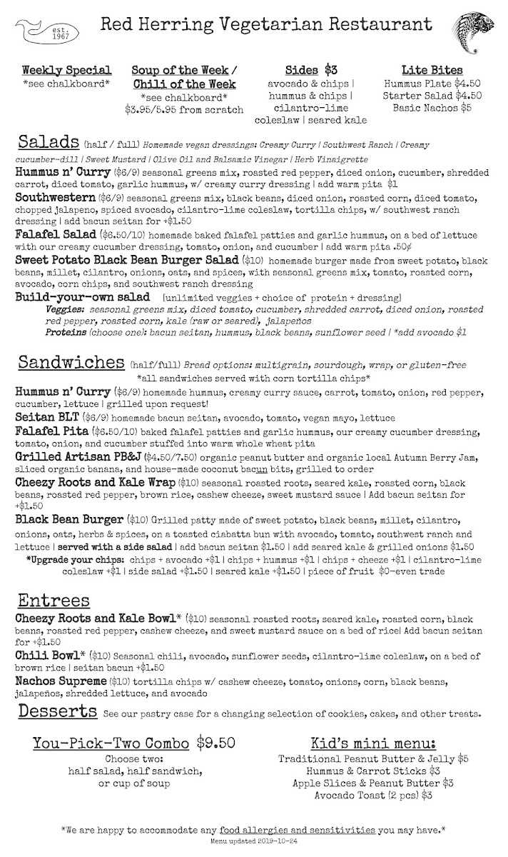 Menu Red Herring Vegetarian Restaurant-7