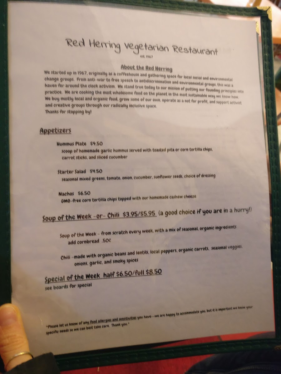 Menu Red Herring Vegetarian Restaurant-8