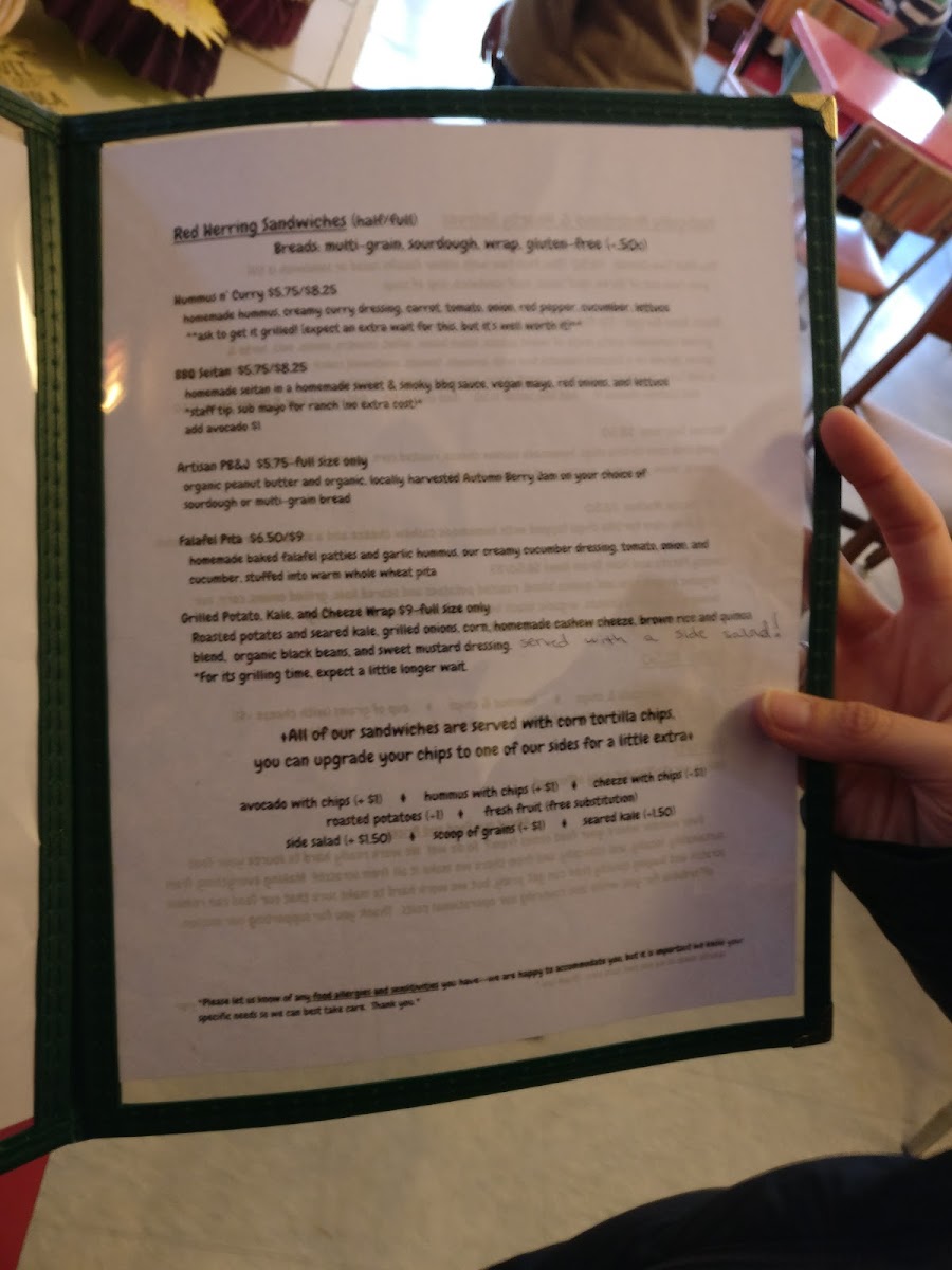 Menu Red Herring Vegetarian Restaurant-9