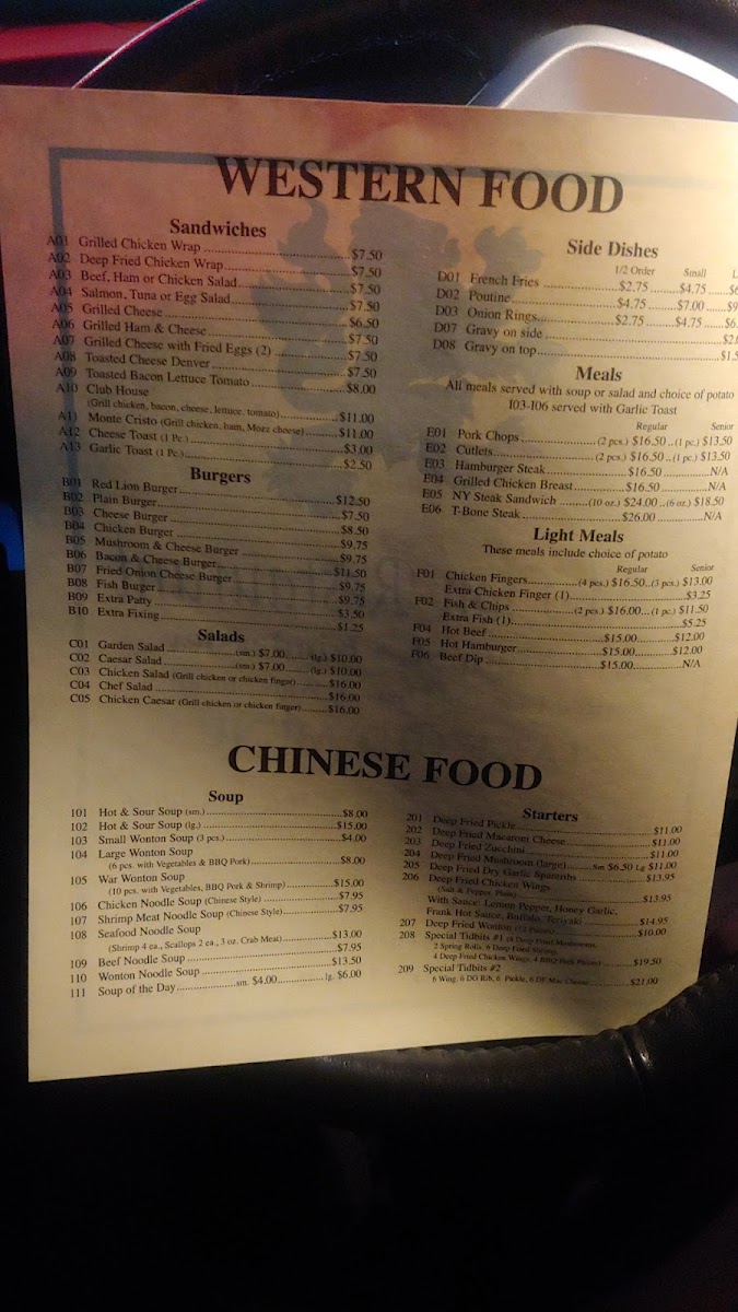Menu Red Lion Inn-5