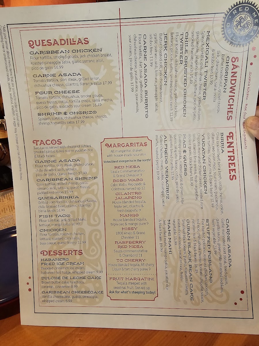 Menu Red Mesa Grill-Traverse City-1