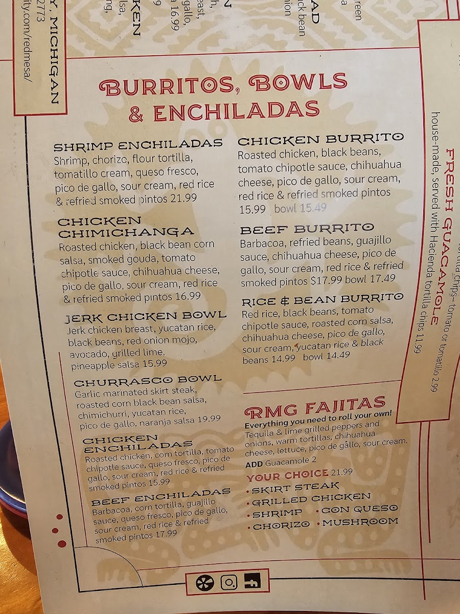 Menu Red Mesa Grill-Traverse City-10