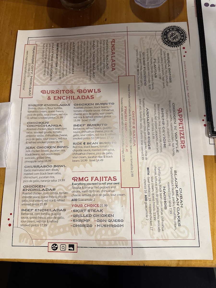 Menu Red Mesa Grill-Traverse City-2