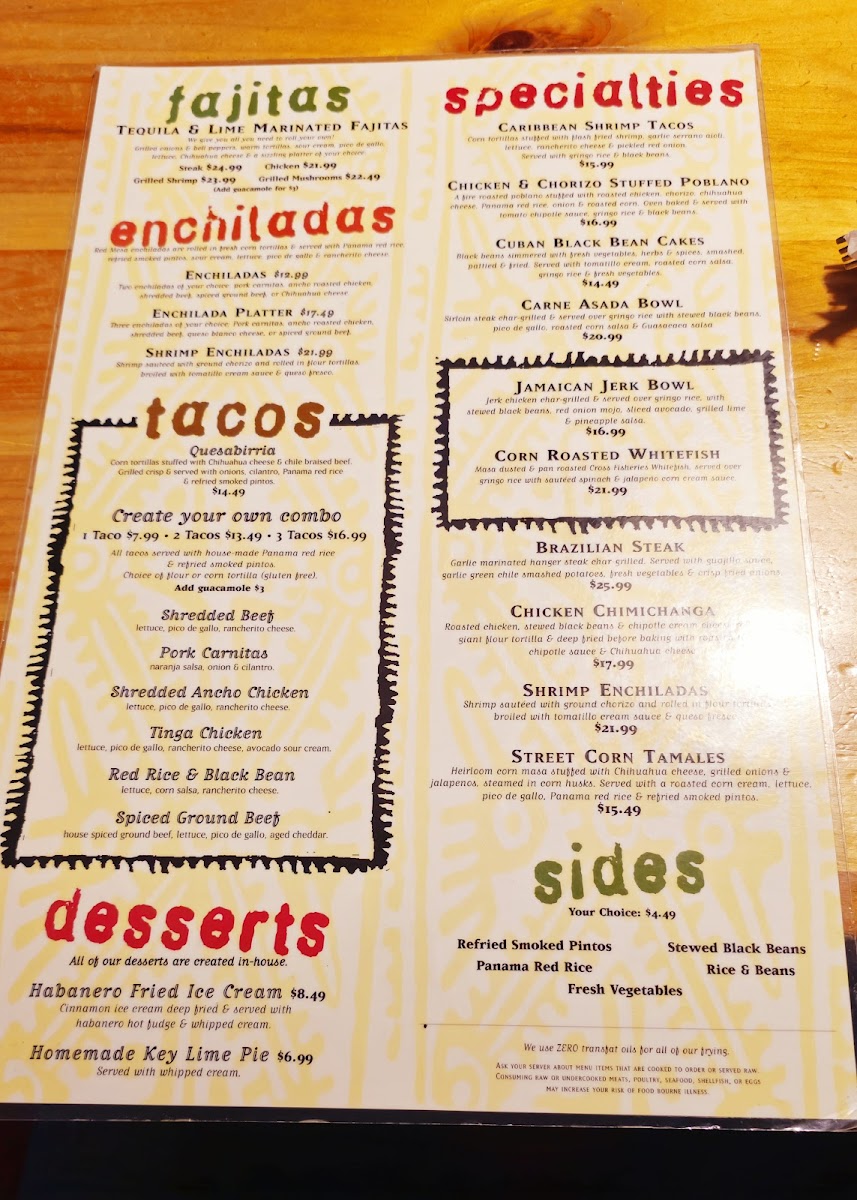 Menu Red Mesa Grill-Traverse City-5