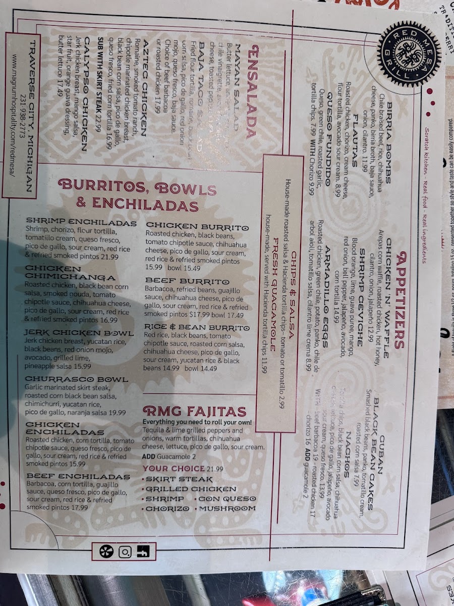 Menu Red Mesa Grill-Traverse City-7