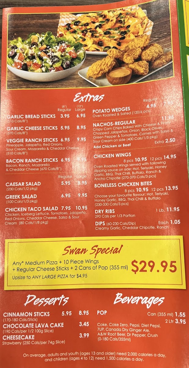 Menu Red Swan Pizza - Kamloops North-5