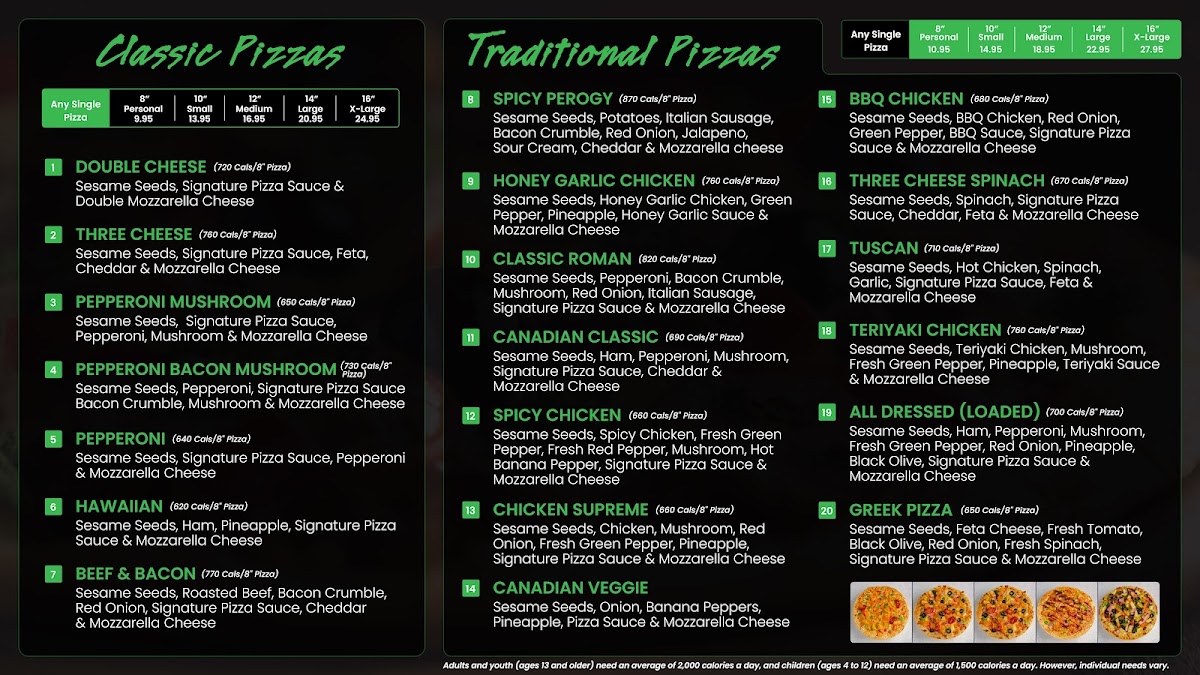 Menu Red Swan Pizza - London East Argyle Mall-1