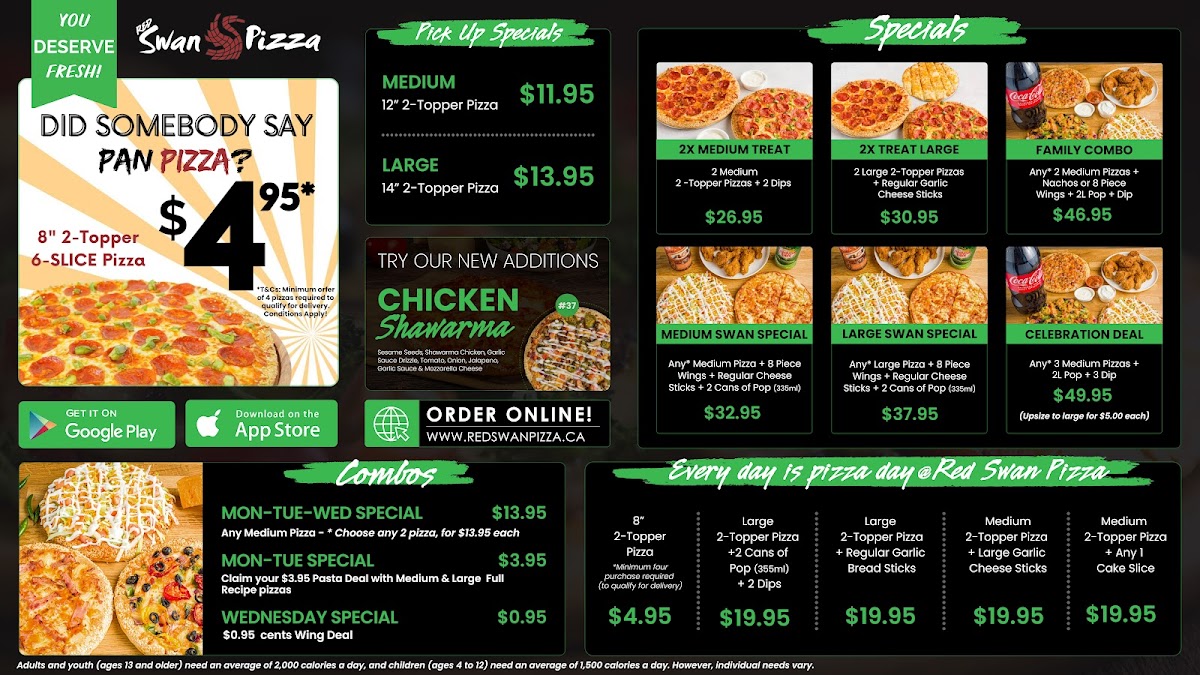 Menu Red Swan Pizza - London East Argyle Mall-4