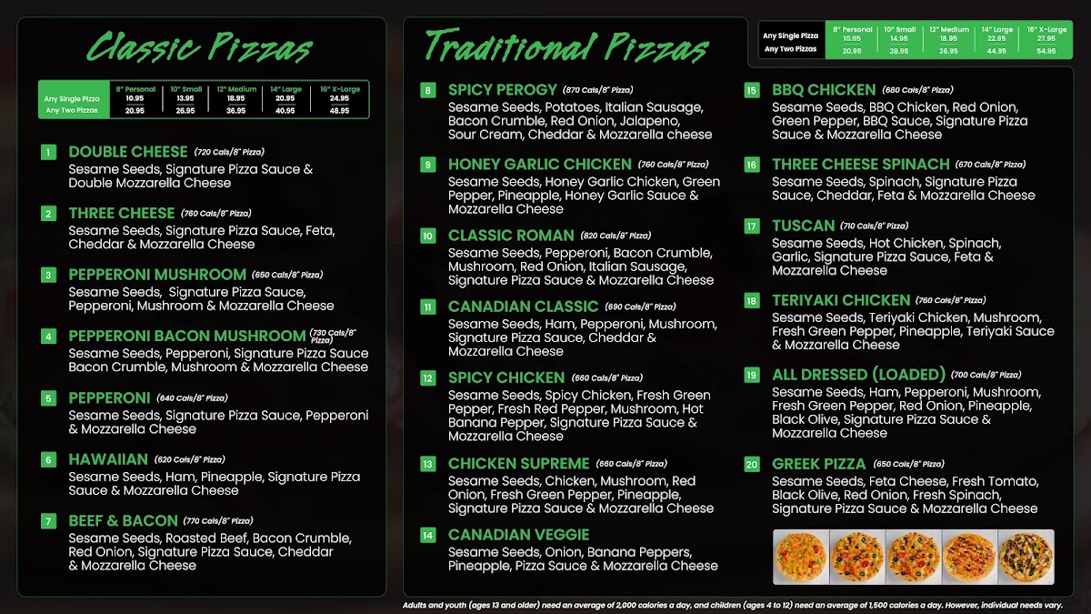 Menu Red Swan Pizza - North Battleford-1
