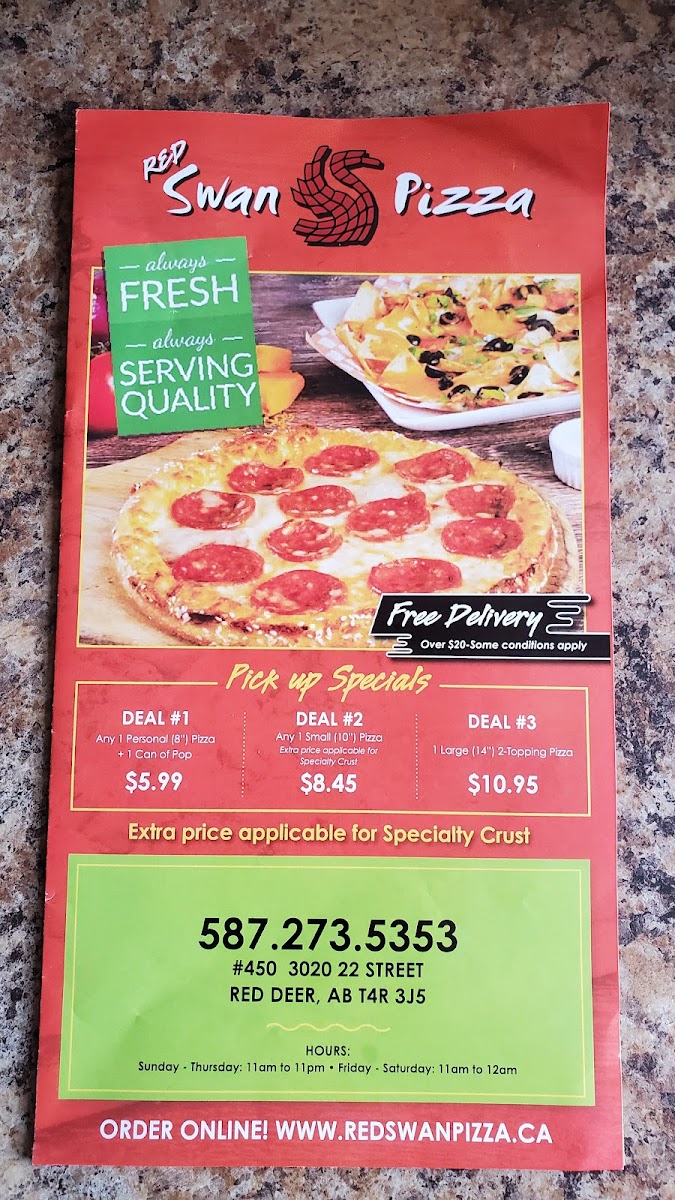 Menu Red Swan Pizza - Red Deer South-7