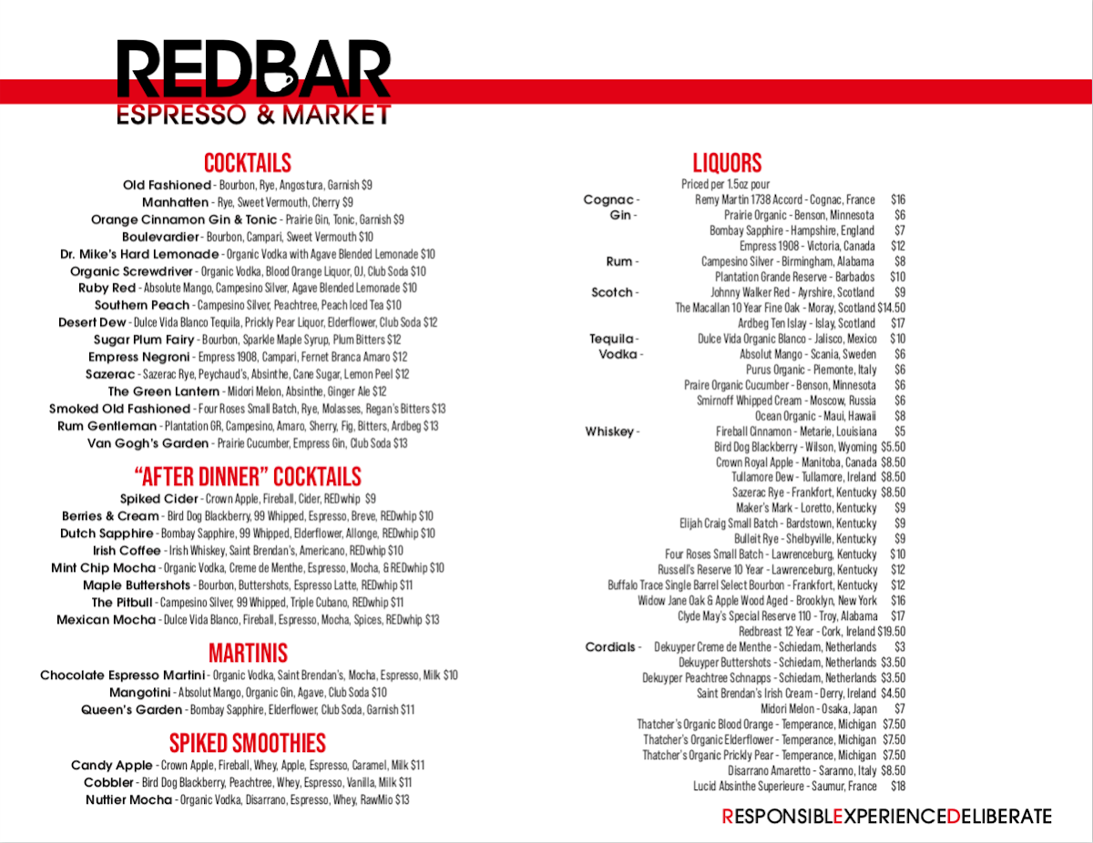 Menu Redbar Espresso & Market Llc-3