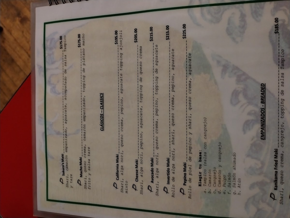 Menu Redfish-2