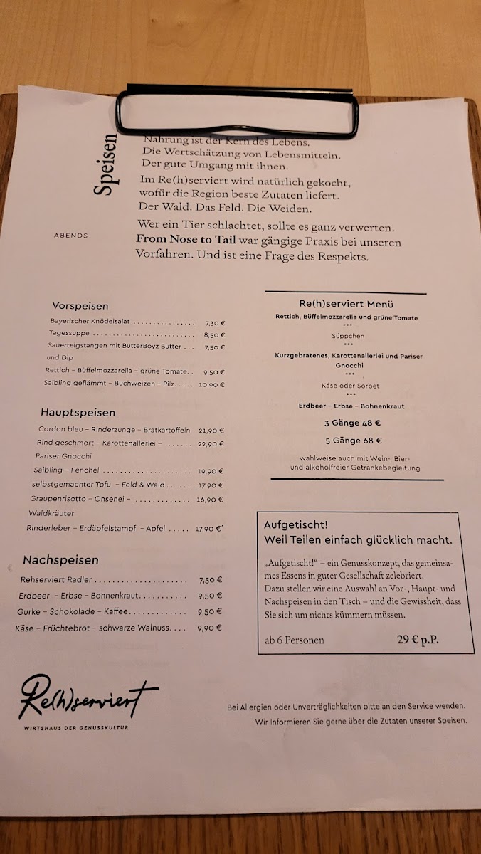 Menu Re(H)Serviert - Wirtshaus Der Genusskultur-2