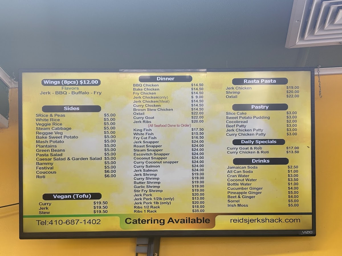 Menu Reid's Jerk Shack-1