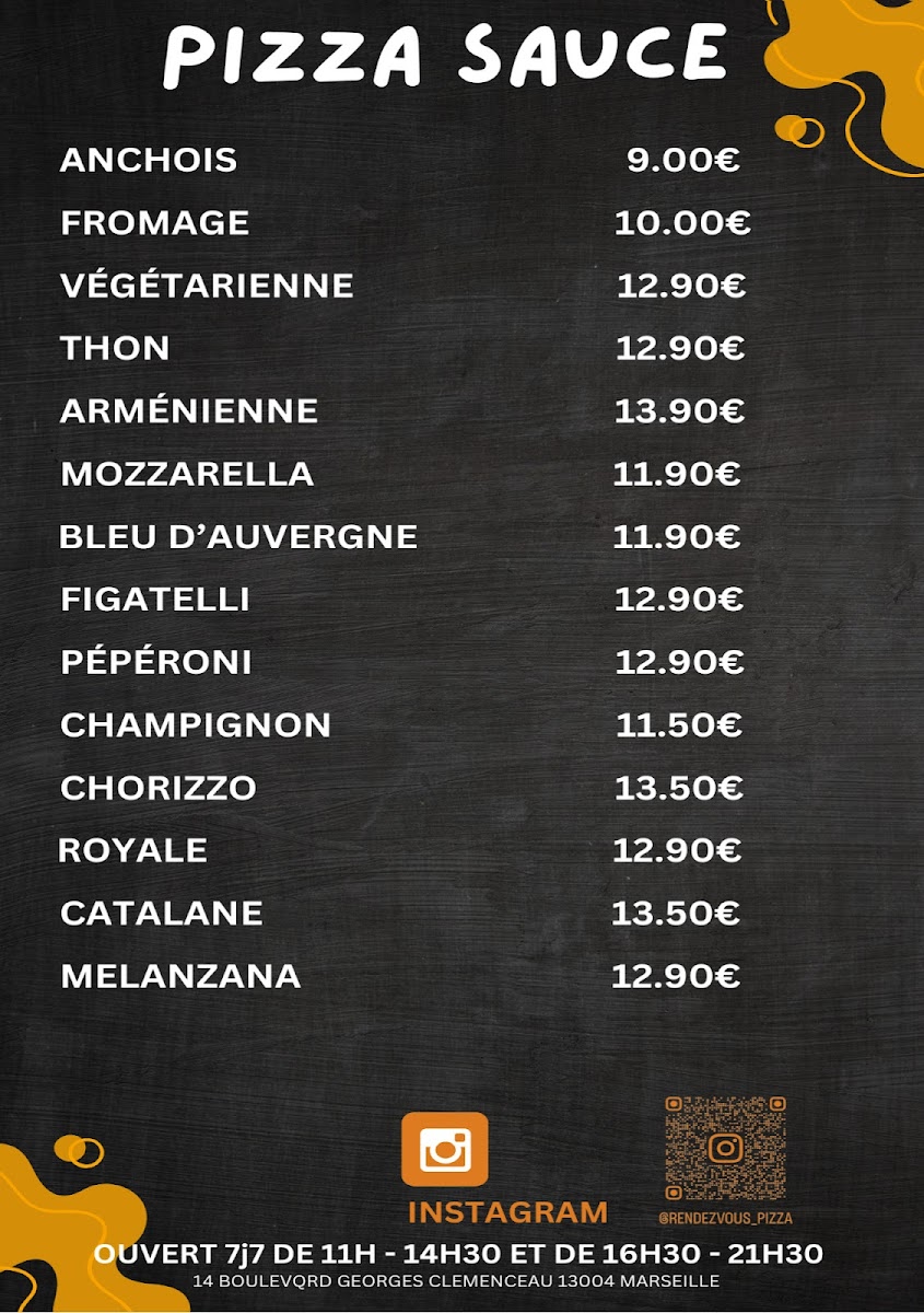 Menu Rendez-Vous Pizzeria – Pizza À Emporter & Livraison À Marseille 4-2