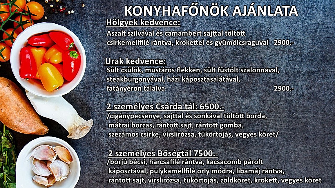 Menu Reptér Étterem - Palkó Csárda-4