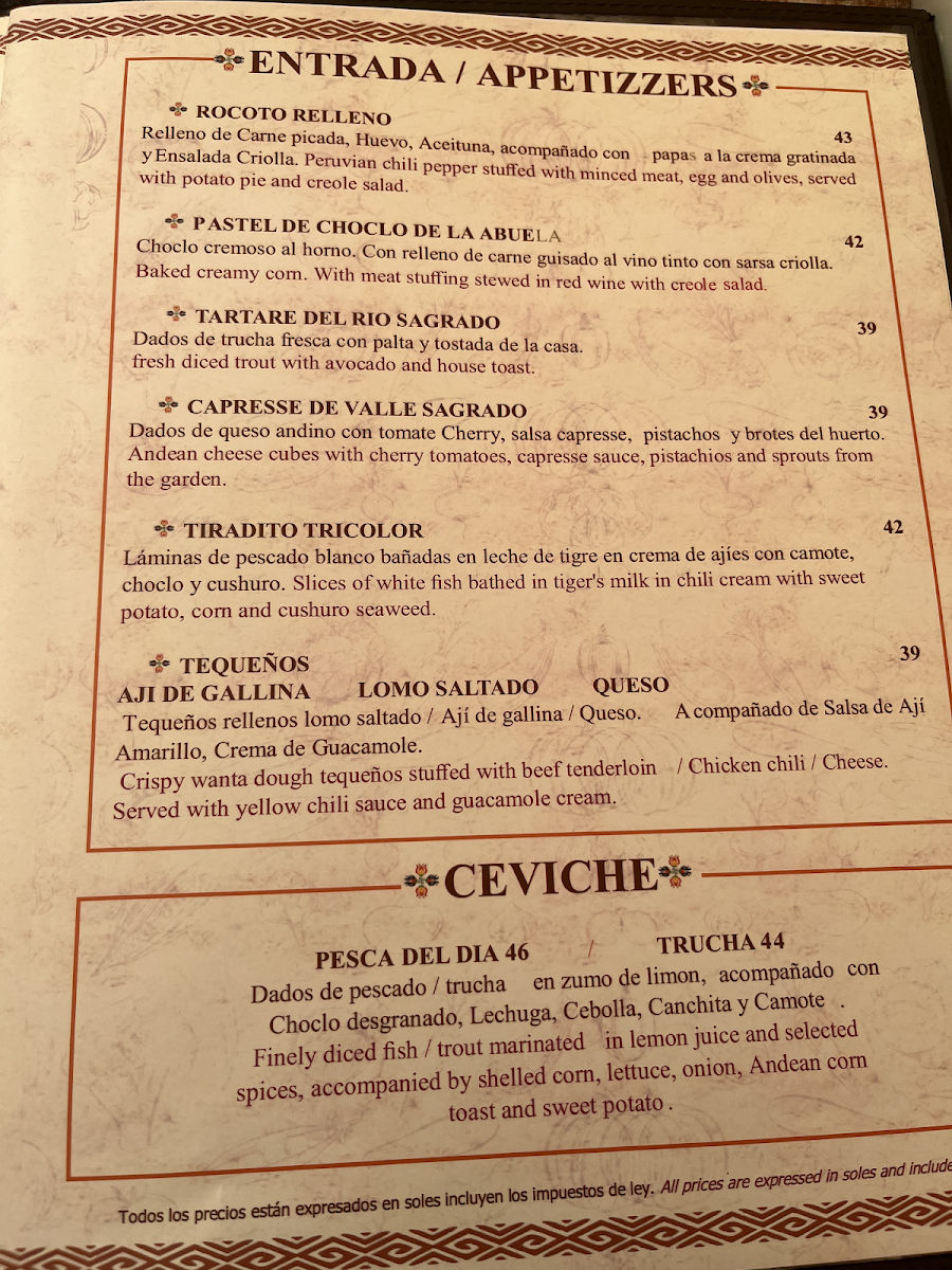 Menu Rest. Centenario De Machu Picchu-9