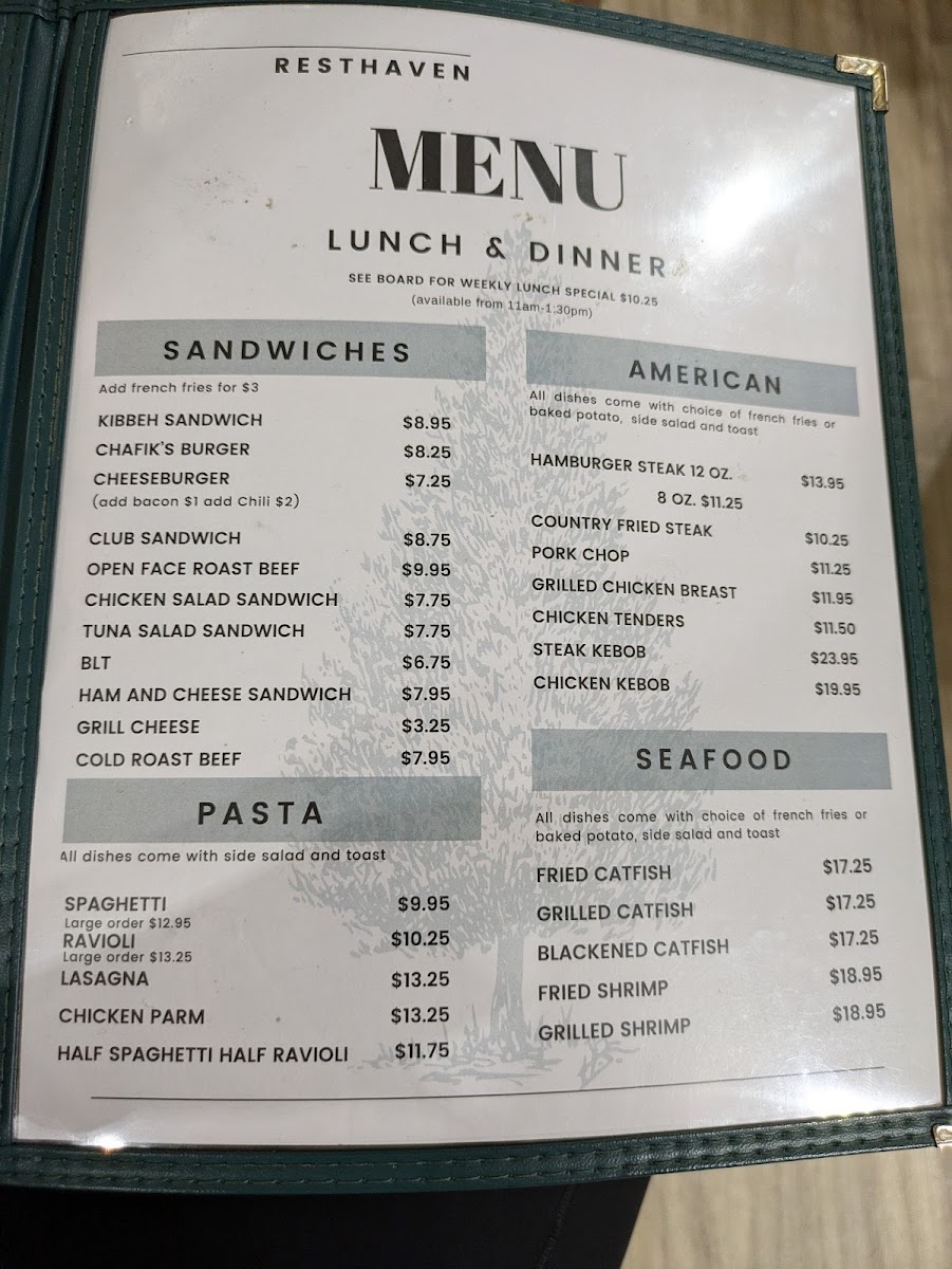 Menu Rest Haven-1