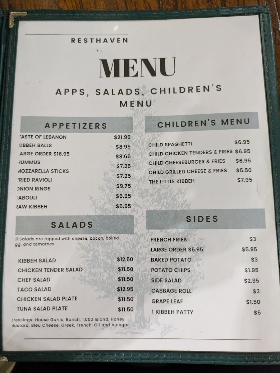 Menu Rest Haven-2