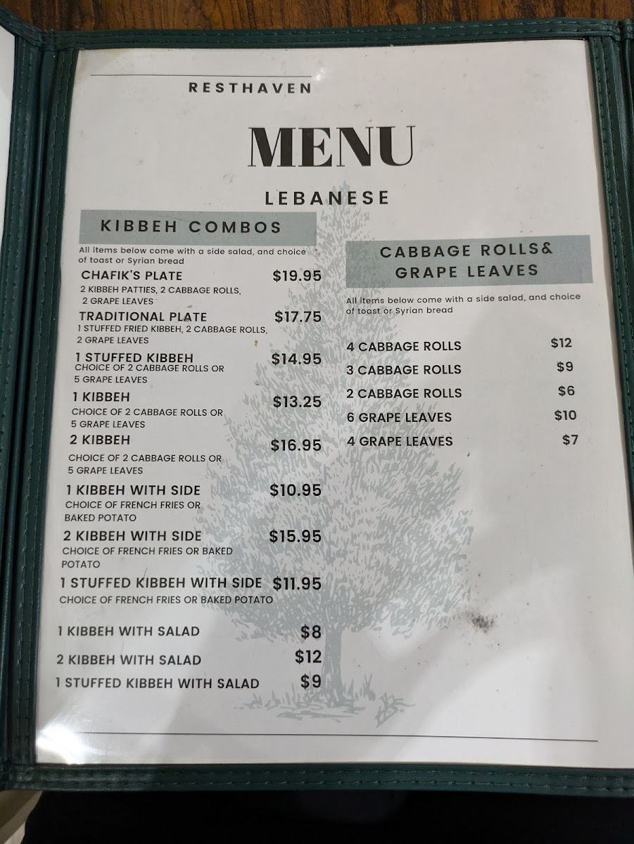 Menu Rest Haven-3